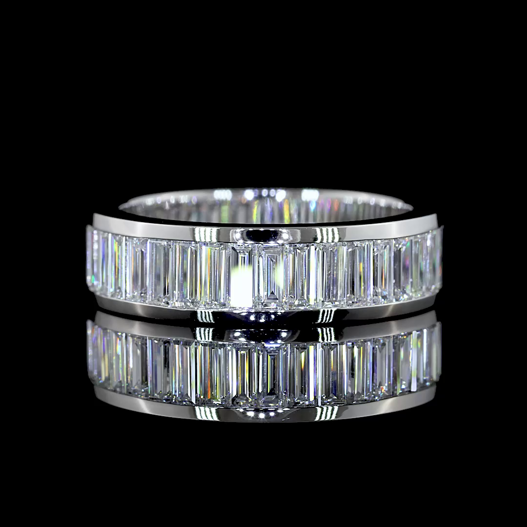 2-1/4ctw Baguette Channel Diamond 3/4 Eternity Band