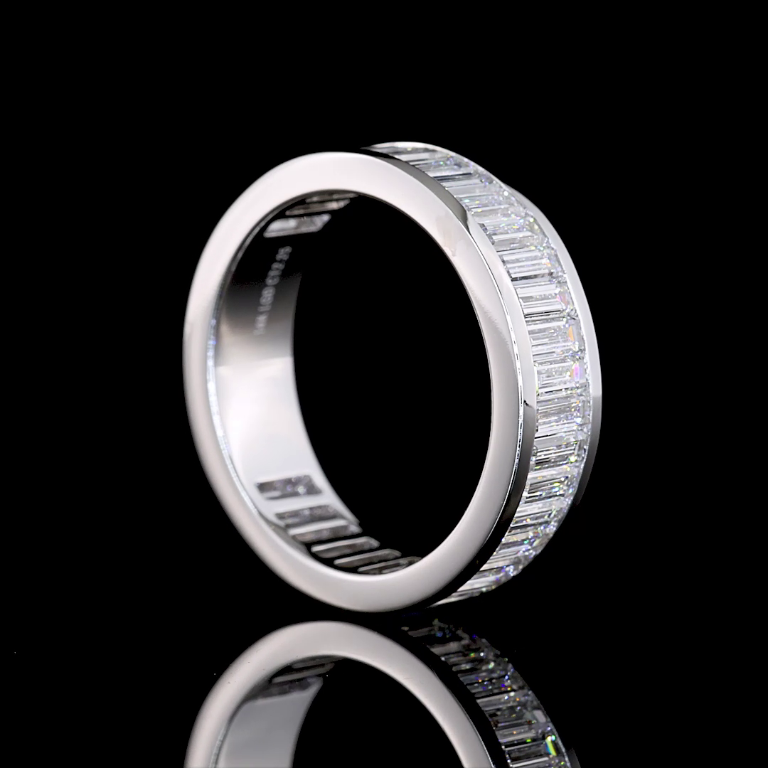 2-1/4ctw Baguette Channel Diamond 3/4 Eternity Band