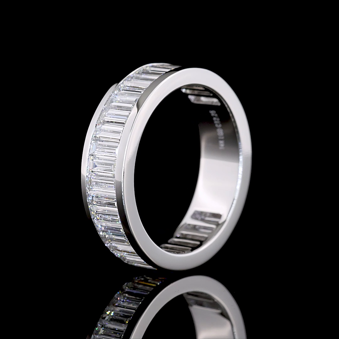 2-1/4ctw Baguette Channel Diamond 3/4 Eternity Band