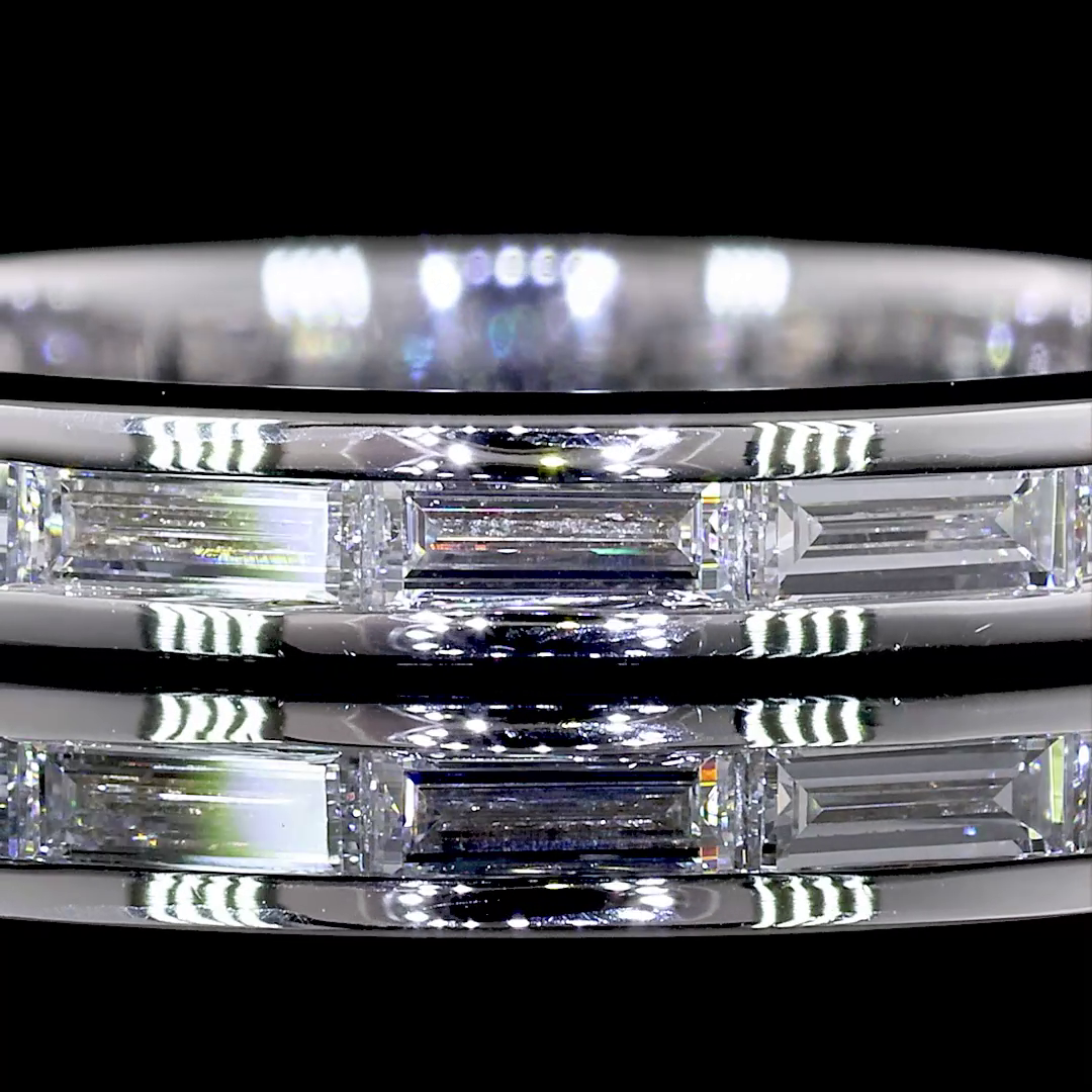 3/4ctw Channel East West Baguette 3/4 Eternity Band