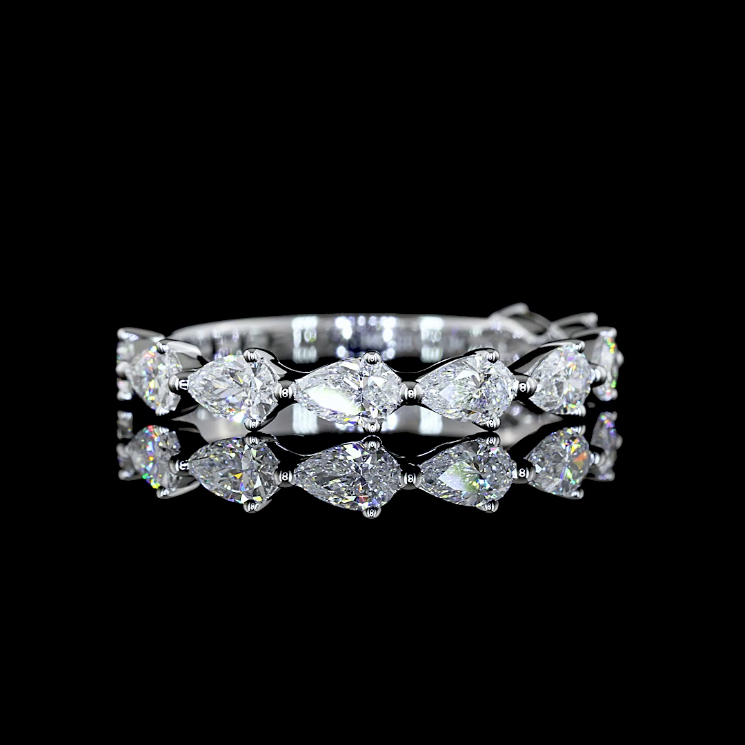 1ctw Prong East West Pear 3/4 Eternity Band