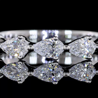 1ctw Prong East West Pear 3/4 Eternity Band