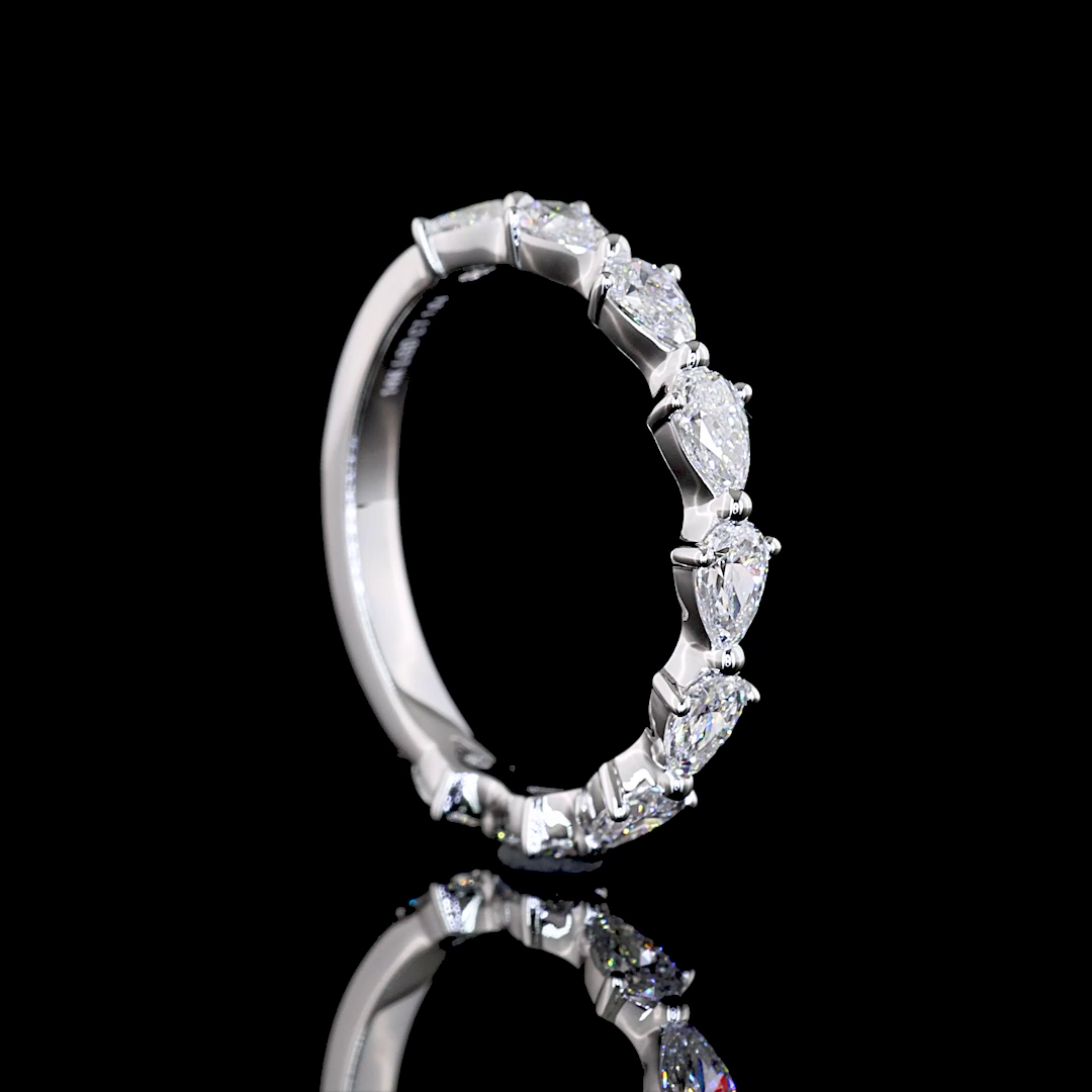 1ctw Prong East West Pear 3/4 Eternity Band