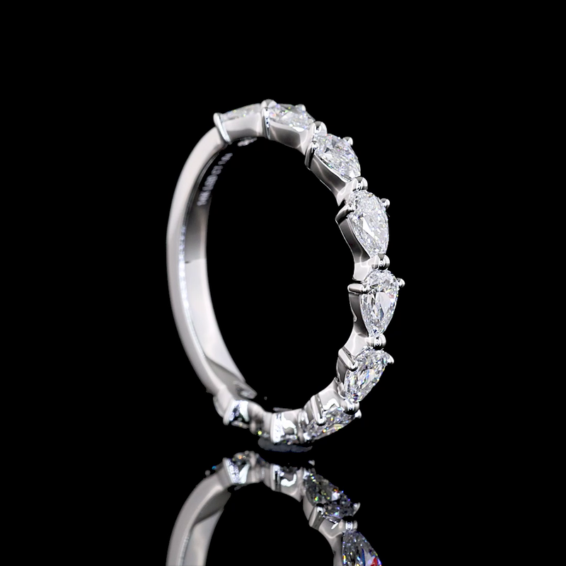 1ctw Prong East West Pear 3/4 Eternity Band