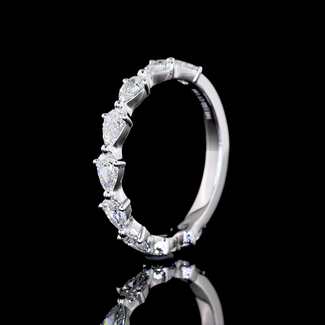 1ctw Prong East West Pear 3/4 Eternity Band