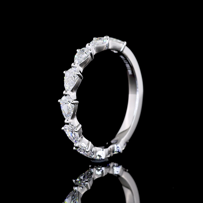 1ctw Prong East West Pear 3/4 Eternity Band