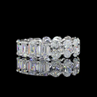 9ctw Emerald & Oval Prong Diamond Eternity Band
