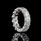 9ctw Emerald & Oval Prong Diamond Eternity Band