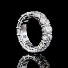 10ctw Emerald & Oval Prong Diamond Eternity Band