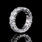 10ctw Emerald & Oval Prong Diamond Eternity Band