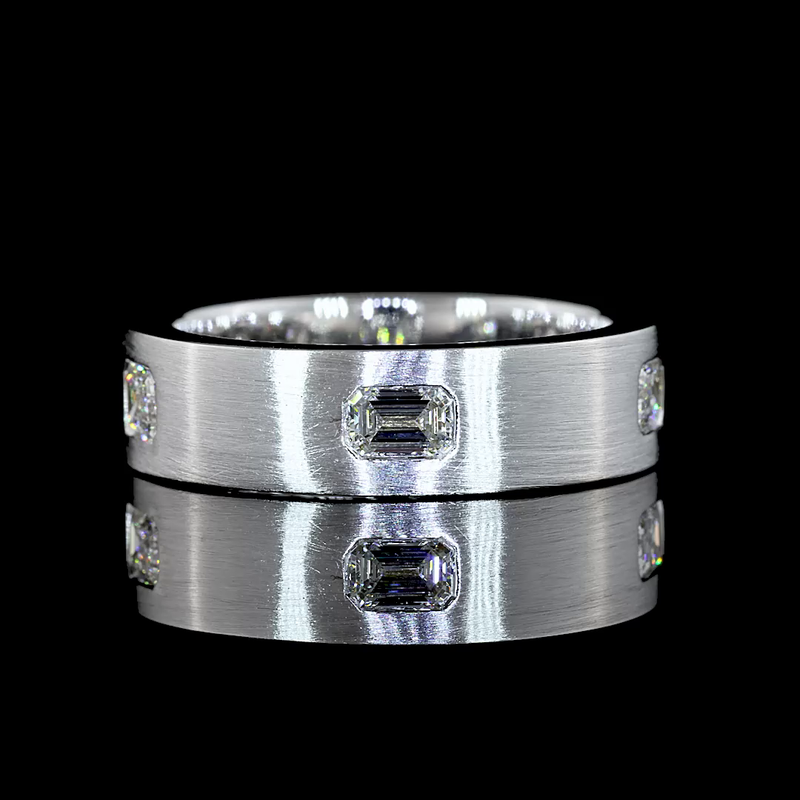 1ctw Flush East West Emerald Eternity Band