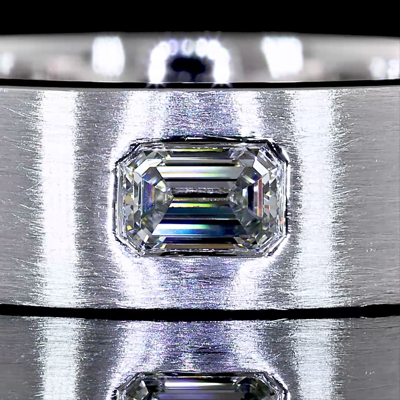 1ctw Flush East West Emerald Eternity Band