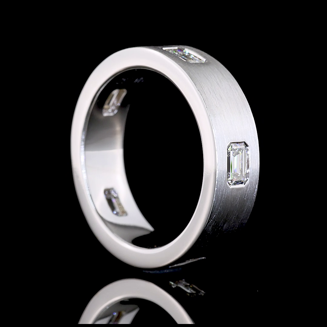 1ctw Emerald East West Flush Diamond Eternity Band