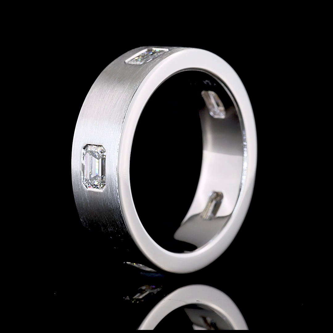 1ctw Emerald East West Flush Diamond Eternity Band