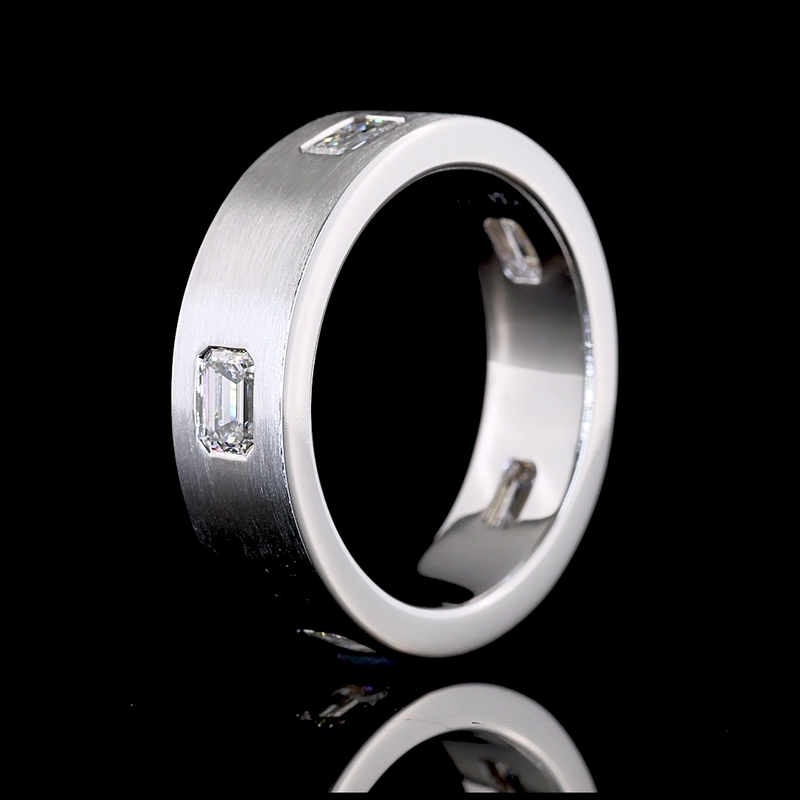 1ctw Flush East West Emerald Eternity Band