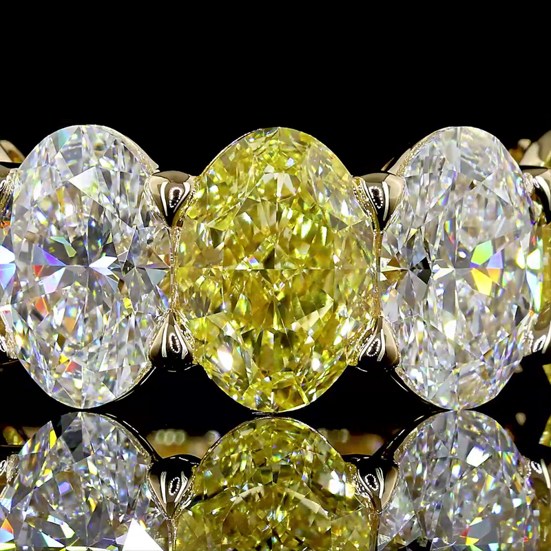 15ctw Prong Oval Seven Stone Band