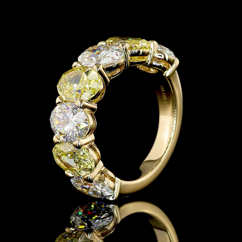 15ctw Prong Oval Seven Stone Band