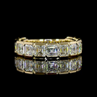 4ctw Asscher Half Bezel Diamond 3/4 Eternity Band