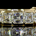 4ctw Asscher Half Bezel Diamond 3/4 Eternity Band