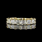 2-1/2ctw Emerald East West U Prong Diamond 3/4 Eternity Band