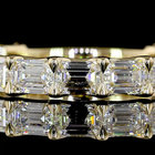 2-1/2ctw Emerald East West U Prong Diamond 3/4 Eternity Band