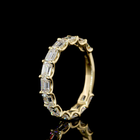 2-1/2ctw Emerald East West U Prong Diamond 3/4 Eternity Band