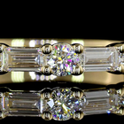 3/4ctw Prong East West Baguette & Round Half Eternity Band