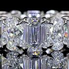 7ctw Emerald & Oval Prong Diamond Eternity Band