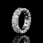 7ctw Emerald & Oval Prong Diamond Eternity Band