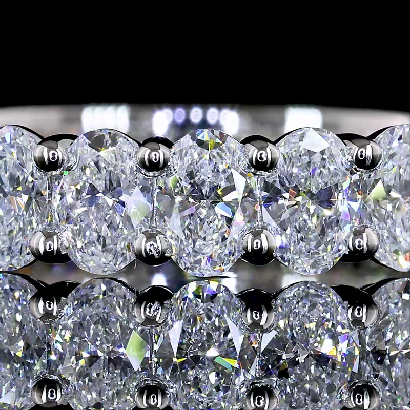 2ctw Oval Prong Diamond 3/4 Eternity Band