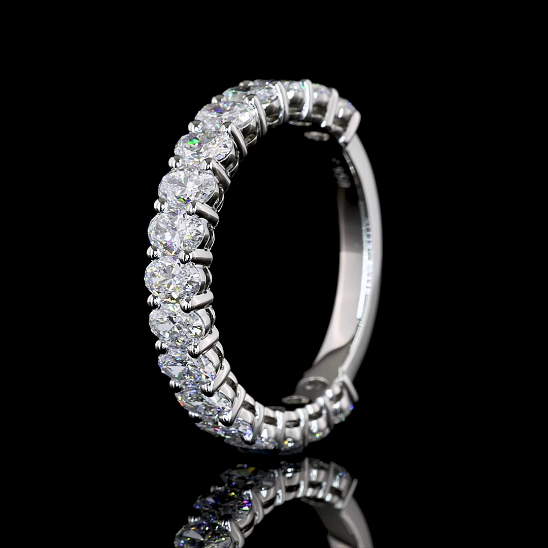 2ctw Oval Prong Diamond 3/4 Eternity Band