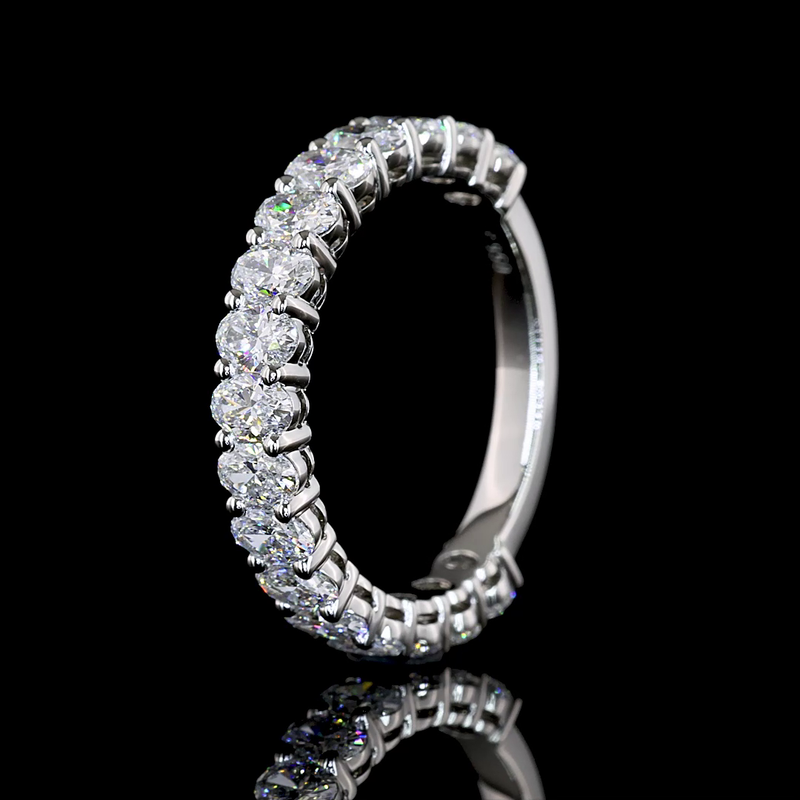 2ctw Oval Prong Diamond 3/4 Eternity Band