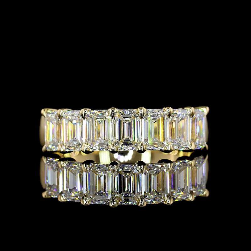 4ctw Prong Emerald Seven Stone Band