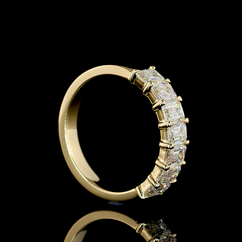 4ctw Prong Emerald Seven Stone Band