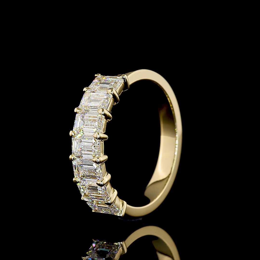 4ctw Prong Emerald Seven Stone Band