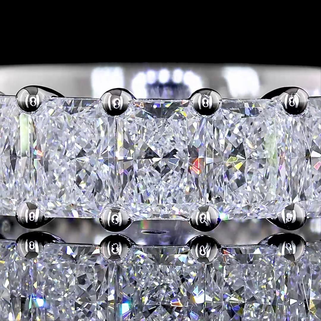 2-1/2ctw Radiant Prong Diamond 3/4 Eternity Band