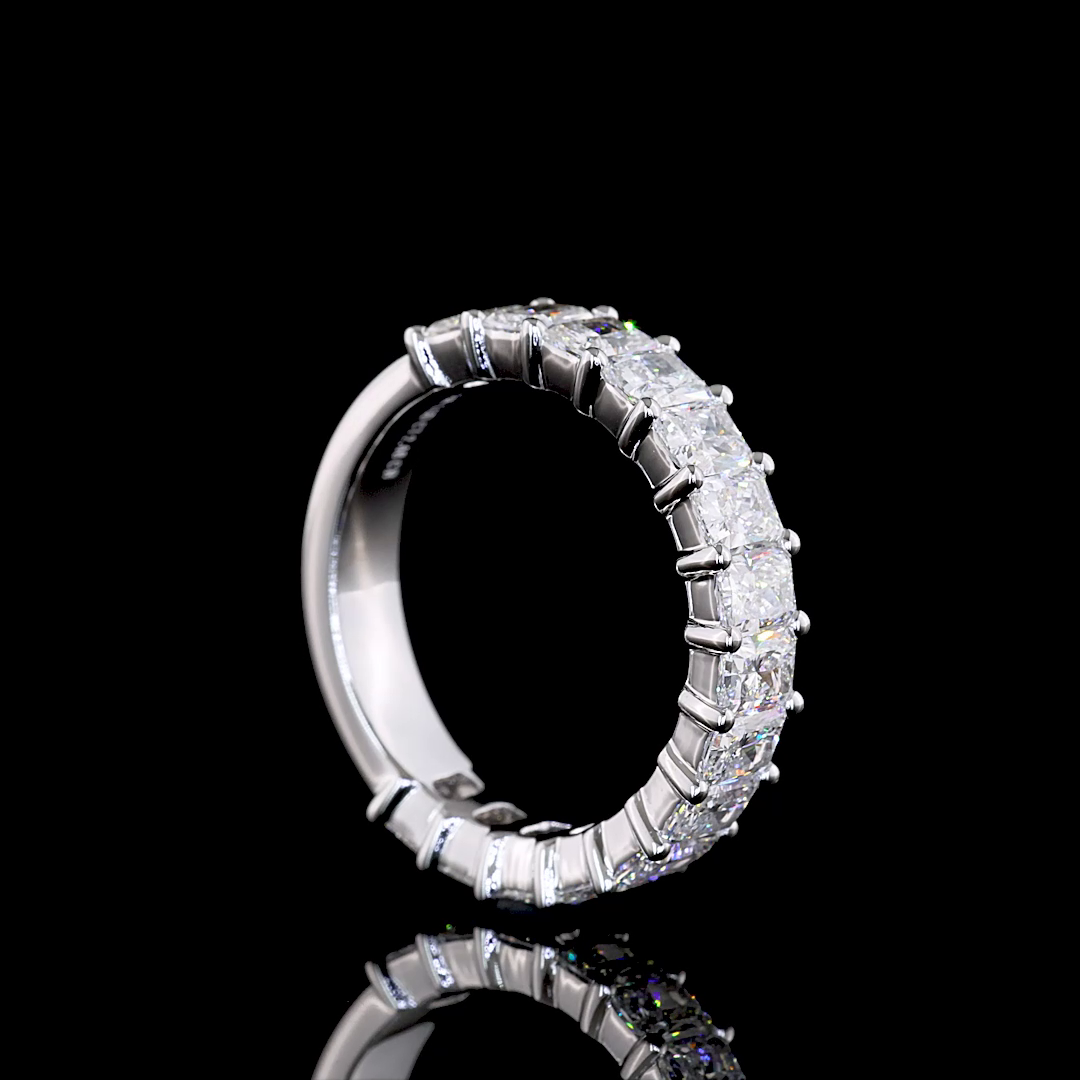 2-1/2ctw Radiant Prong Diamond 3/4 Eternity Band