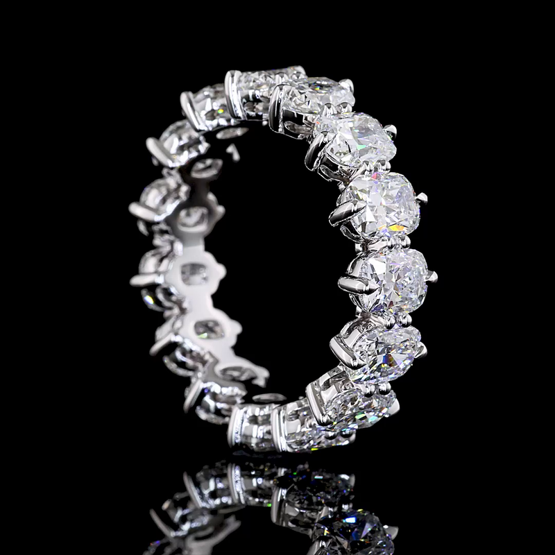 5ctw Cushion Prong Diamond Eternity Band