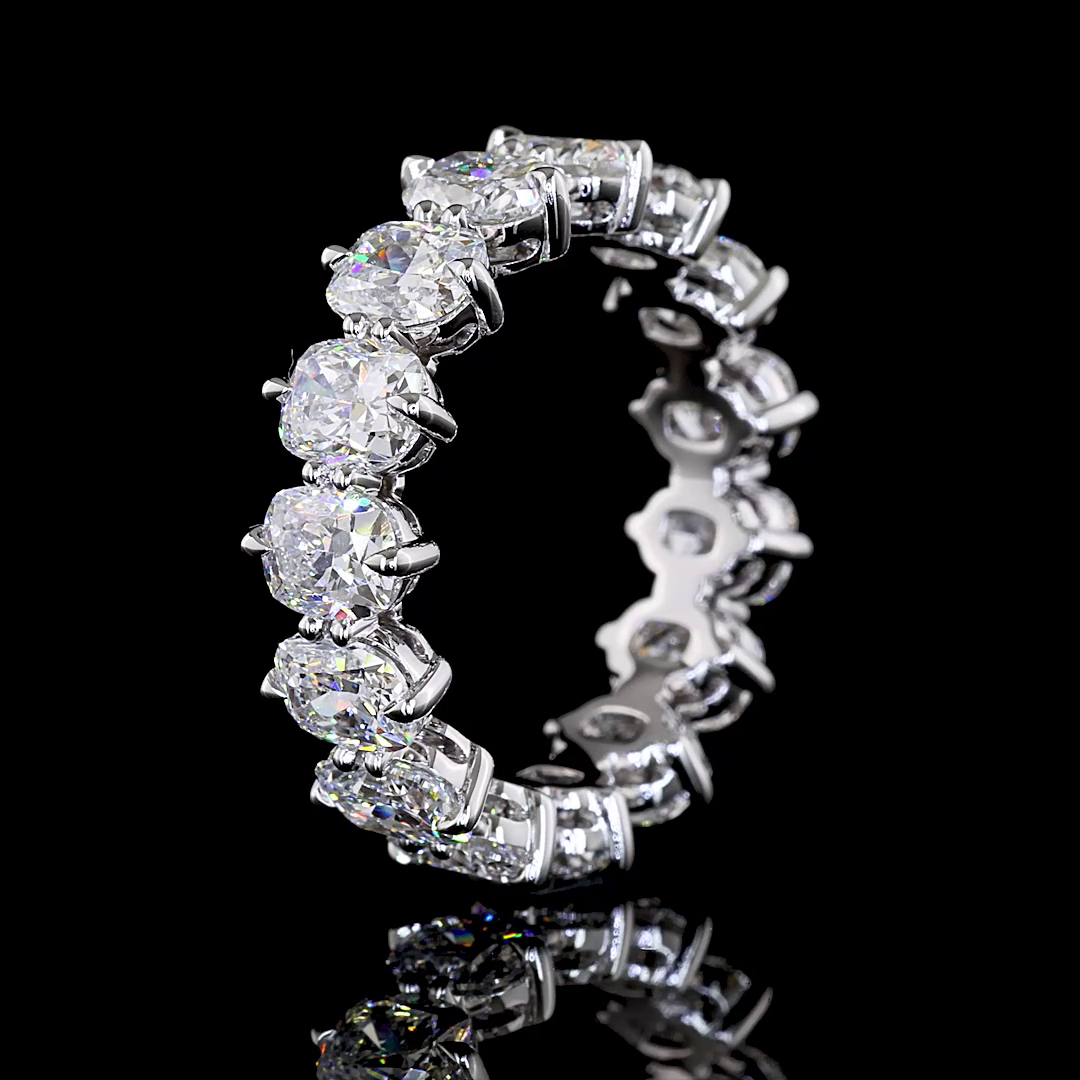 5ctw Cushion Prong Diamond Eternity Band