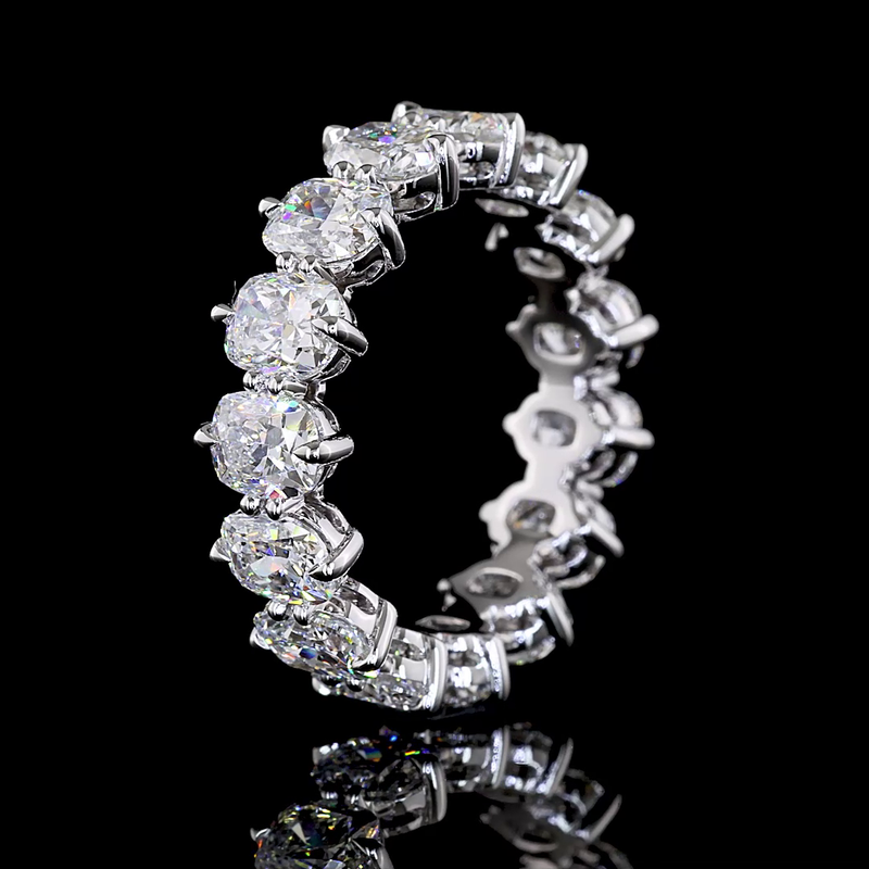 5ctw Cushion Prong Diamond Eternity Band