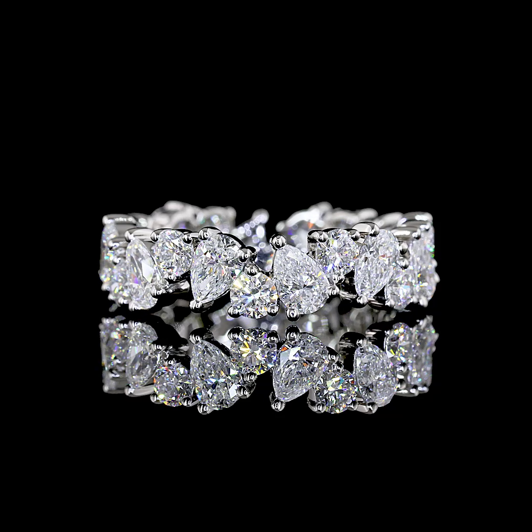 2ctw Prong Inclined Pear & Round Eternity Band