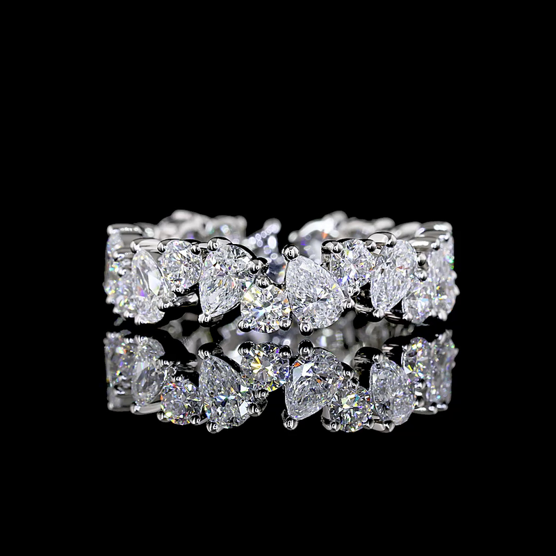2ctw Prong Inclined Pear & Round Eternity Band