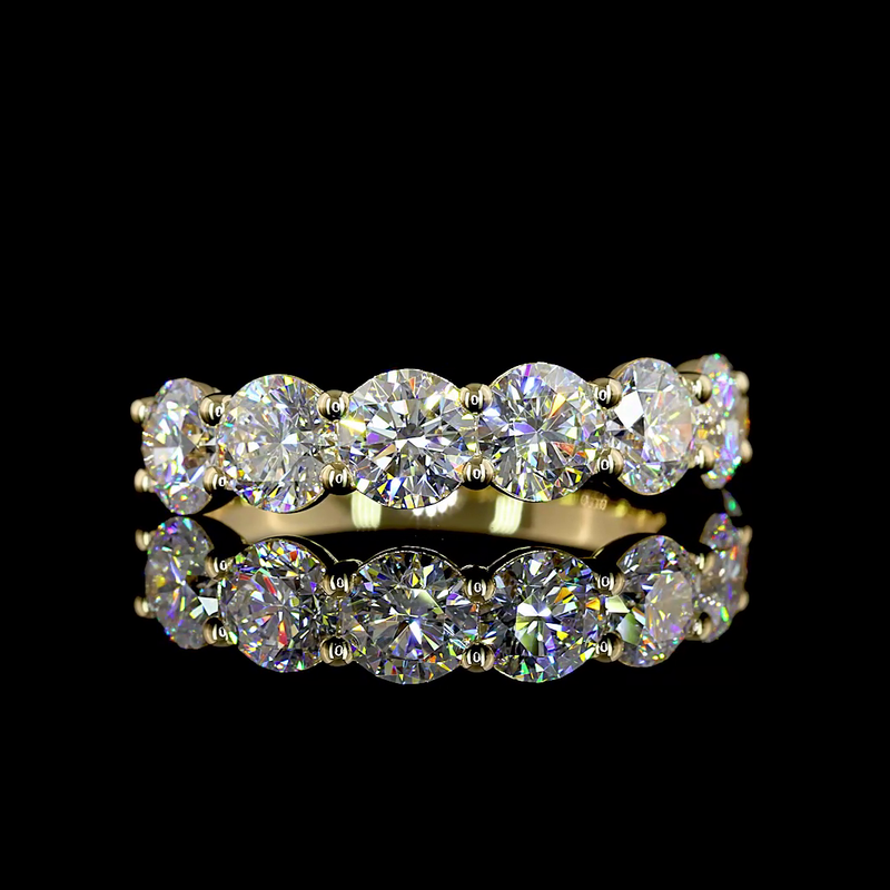 6ctw Prong Round Seven Stone Band