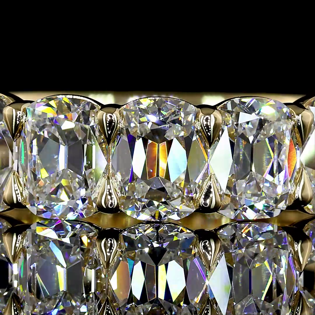 3-1/2ctw Antique Cushion Prong Diamond Half Eternity Band