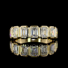 2ctw Bezel Emerald Seven Stone Band