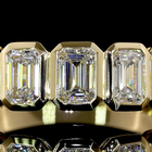 2ctw Bezel Emerald Seven Stone Band
