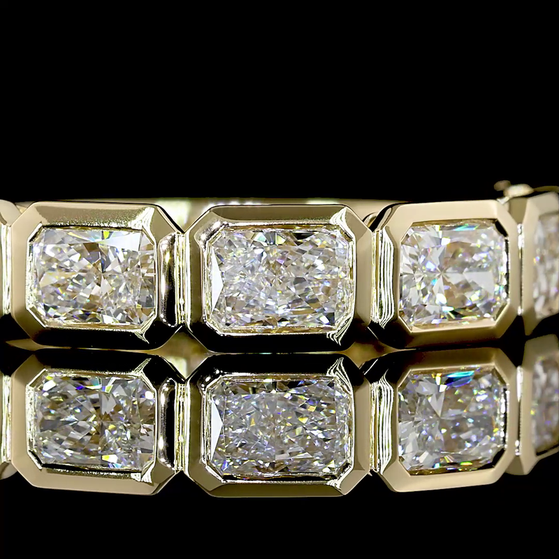 2ctw Bezel East West Radiant Seven Stone Band