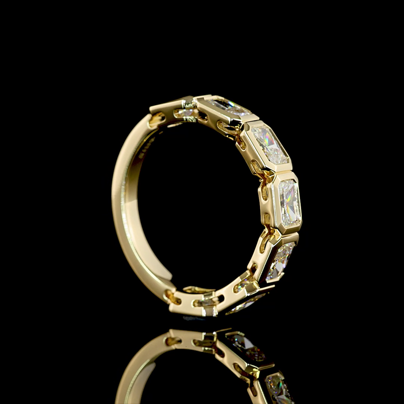 2ctw Bezel East West Radiant Seven Stone Band