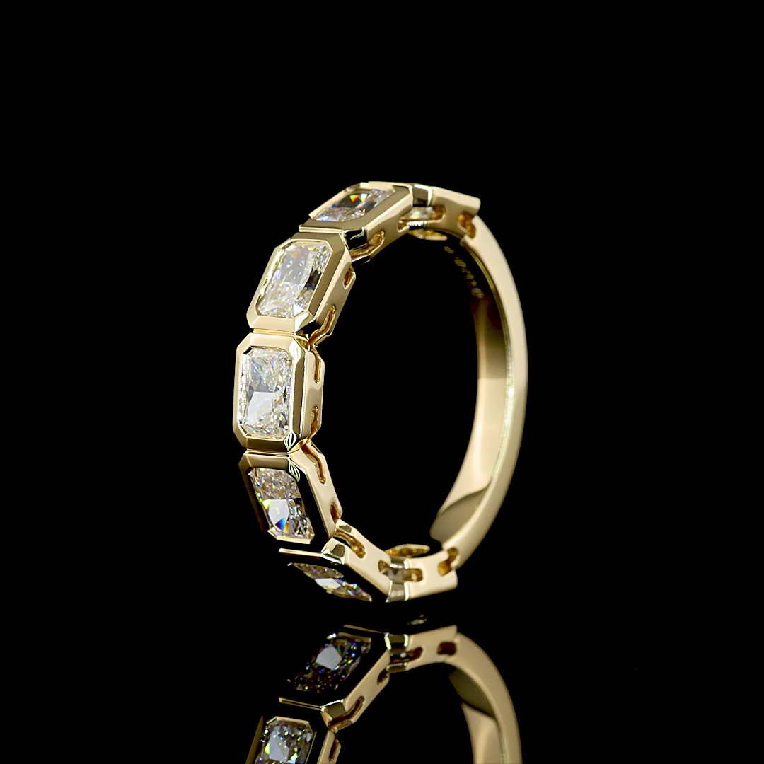 2ctw Bezel East West Radiant Seven Stone Band