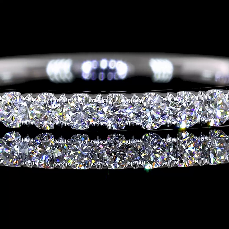 1/4ctw Prong Round 3/4 Eternity Band
